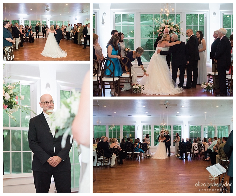 Indoor wedding ceremony at Kimball Hall, Roswell, GA